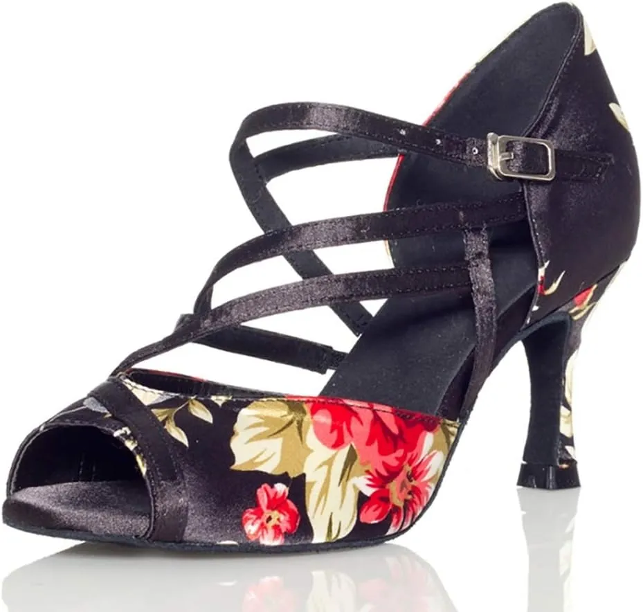 DKZSYIM Women's Latin Dance Shoes Ballroom Performance Salsa Party Dancing Shoes,Model YCL008