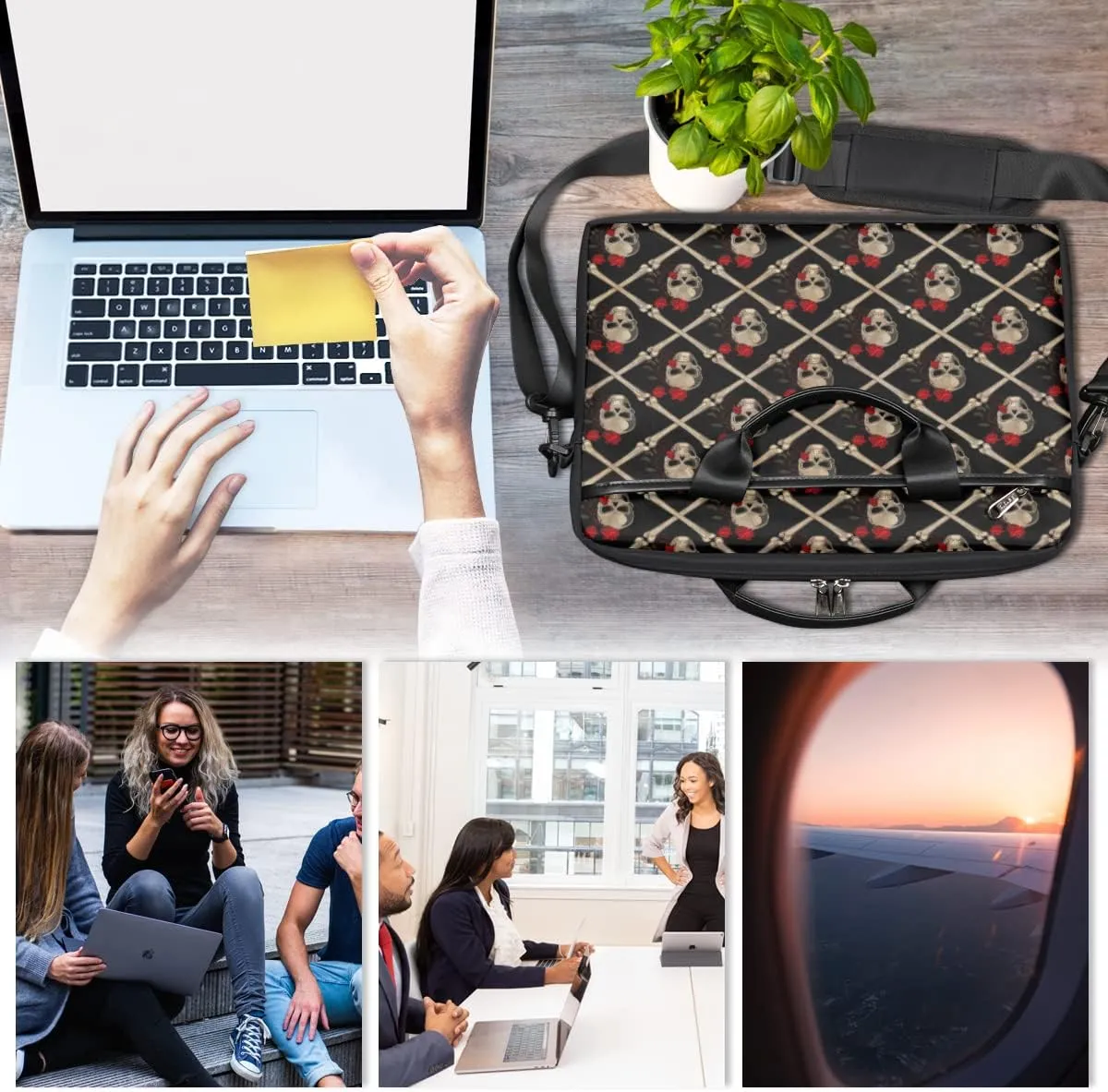 Dragonfly Laptop Shoulder Messenger Bag Waterproof Laptop Briefcase with Handle and Padded Strap Case Sleeve