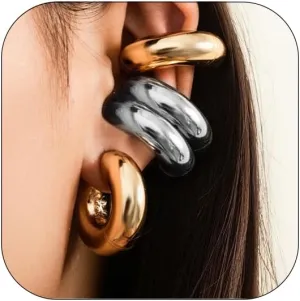 Ear Cuff Earrings for Women Chunky Ear Cuff Colourful Non Pierced Ear Cuff Non Piercing Clip On Cartilage Wrap Cuff Earrings Jewelry Gifts