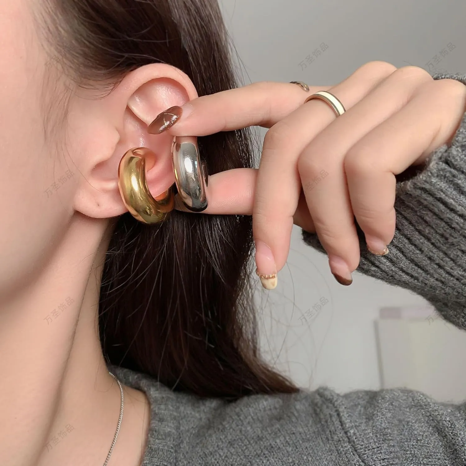 Ear Cuff Earrings for Women Chunky Ear Cuff Colourful Non Pierced Ear Cuff Non Piercing Clip On Cartilage Wrap Cuff Earrings Jewelry Gifts