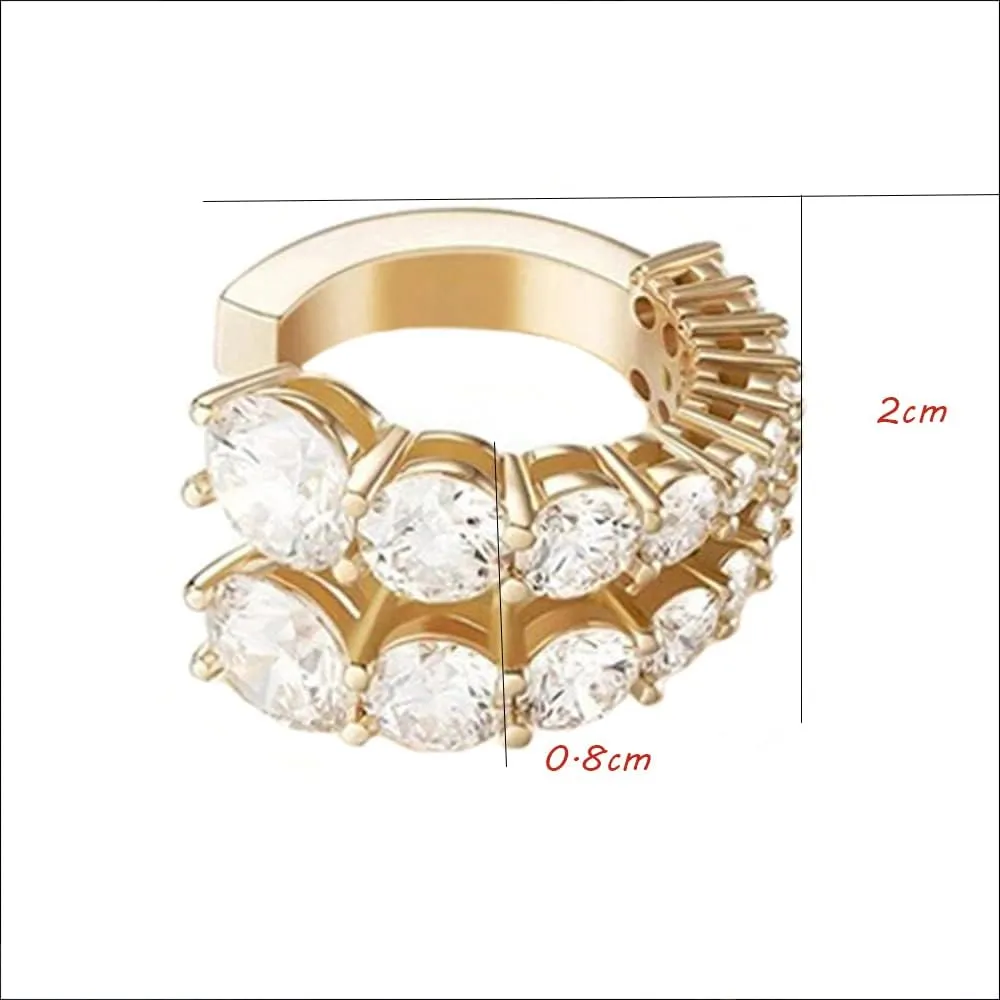 Ear Cuff Earrings for Women Cubic Zirconia Hoop Huggie Ear Cuffs for women Fake Ear Piercing Non Piercing for Women