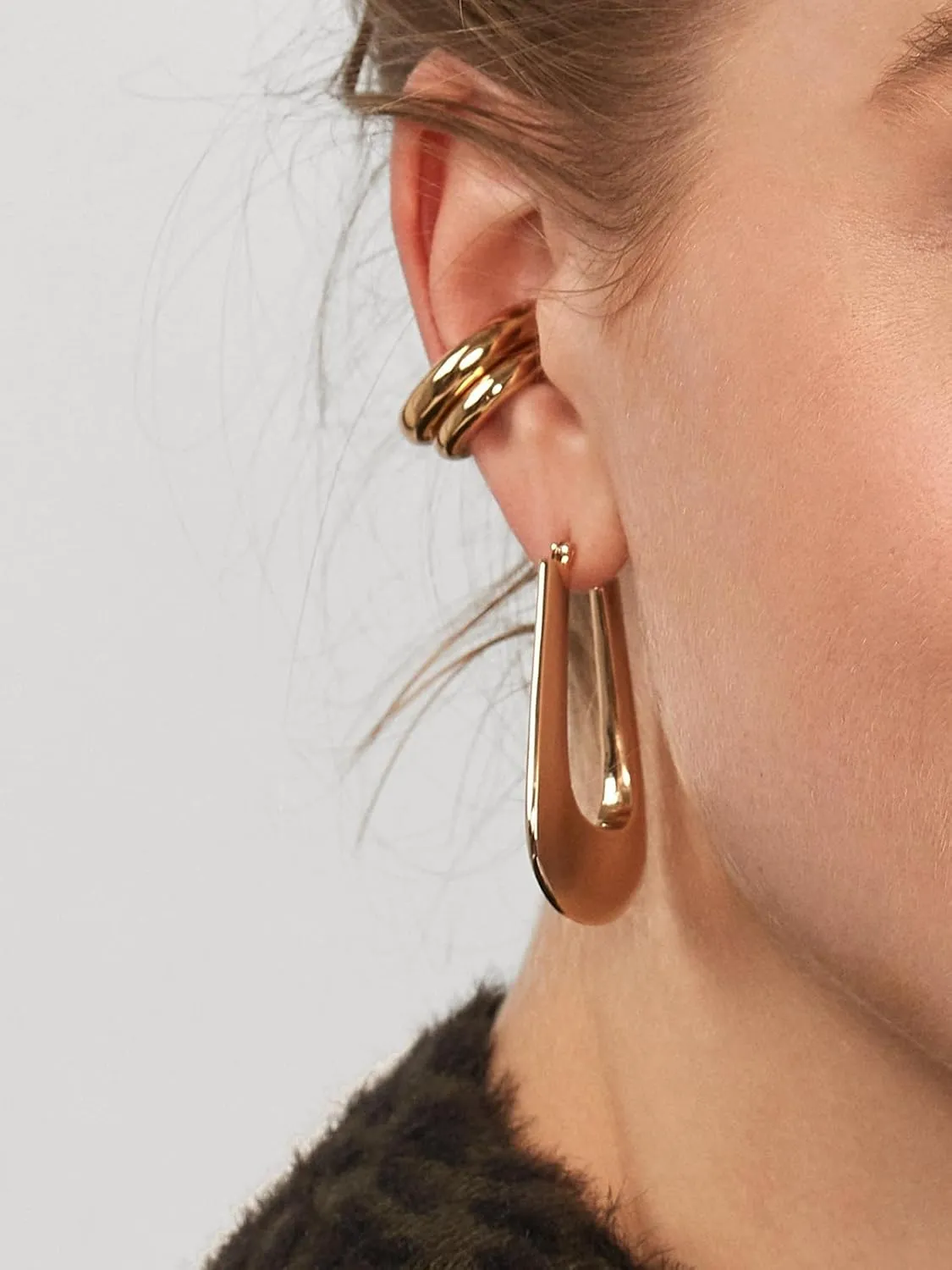 Ear Cuff Earrings for Women No Piercing Chunky Gold Ear Cuffs Helix Cartilage Clip On Wrap Earring Adjustable Ear Cuffs Jewelry for Women