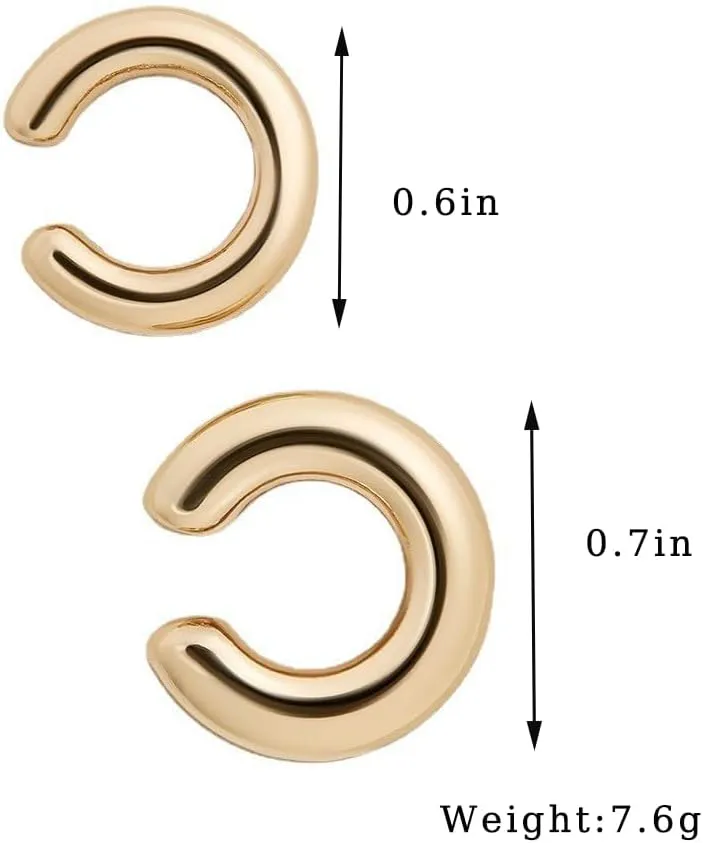 Ear Cuff Earrings for Women No Piercing Chunky Gold Ear Cuffs Helix Cartilage Clip On Wrap Earring Adjustable Ear Cuffs Jewelry for Women