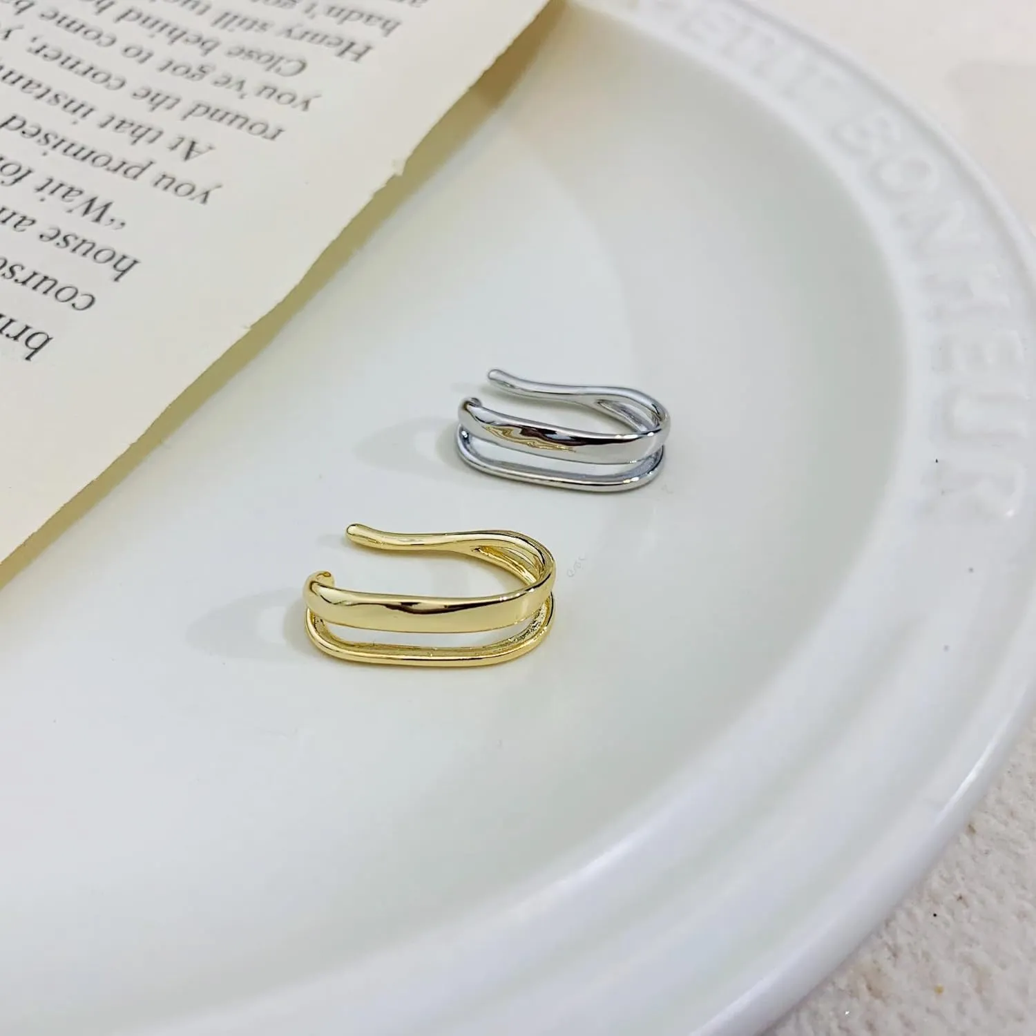 Ear Cuffs Earrings for Women, No Piercing, Adjustable Minimalist Geometric jewelry