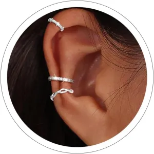 Ear Cuffs for Women Non Piercing 14K Gold Fake Ear Piercings Hypoallergenic Ear Cuffs Non Piercing Silver Sparkle Clip On Earrings Gold Cartilage Earring Ear Cuff Earrings for Women