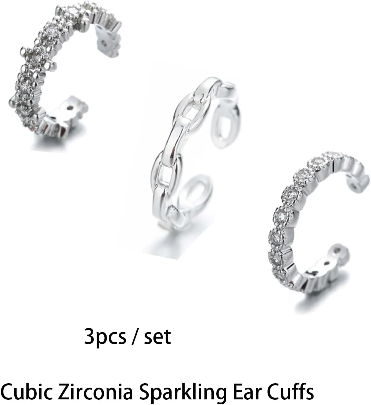 Ear Cuffs for Women Non Piercing 14K Gold Fake Ear Piercings Hypoallergenic Ear Cuffs Non Piercing Silver Sparkle Clip On Earrings Gold Cartilage Earring Ear Cuff Earrings for Women