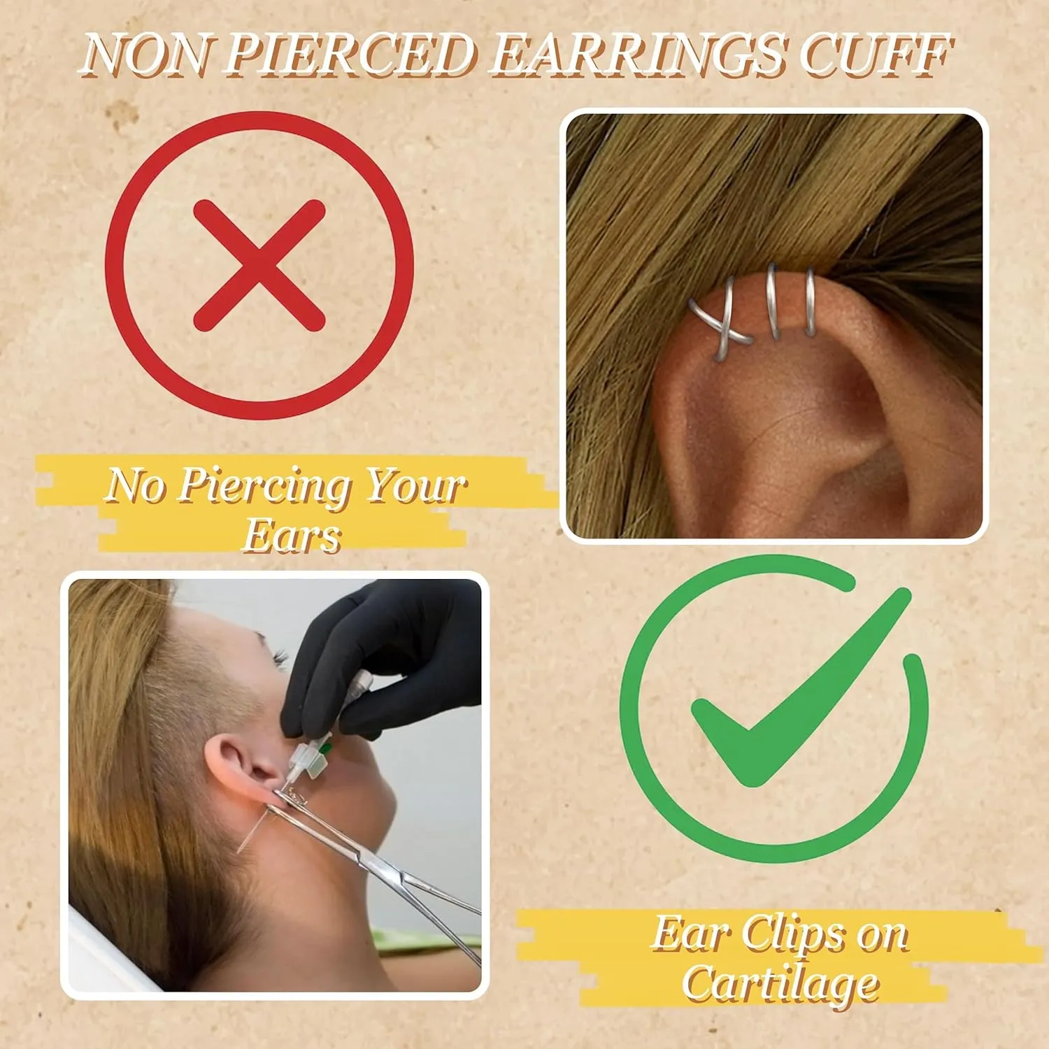 Ear Cuffs Non Piercing Ear Cuff Earrings for Women Trendy Stuff Ear Cuffs Earrings Cartilage Earring Jewelry Couple Gifts Boho Summer Beach Essentials