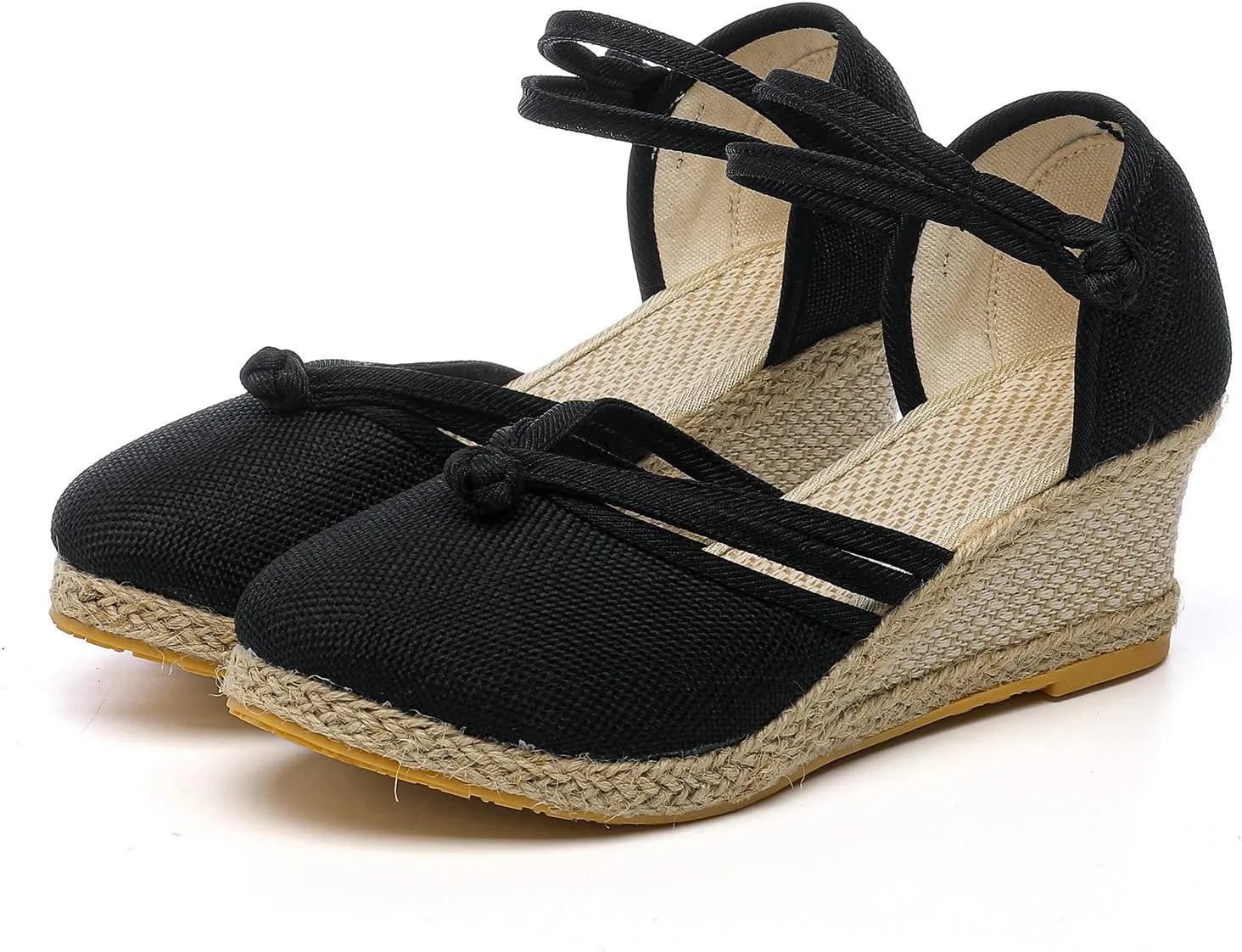 Eduavar Sandals for Women 2023, Sandals Women Dressy Summer Close Toe Sandals Comfy Breathable Wedge Platform Shoes