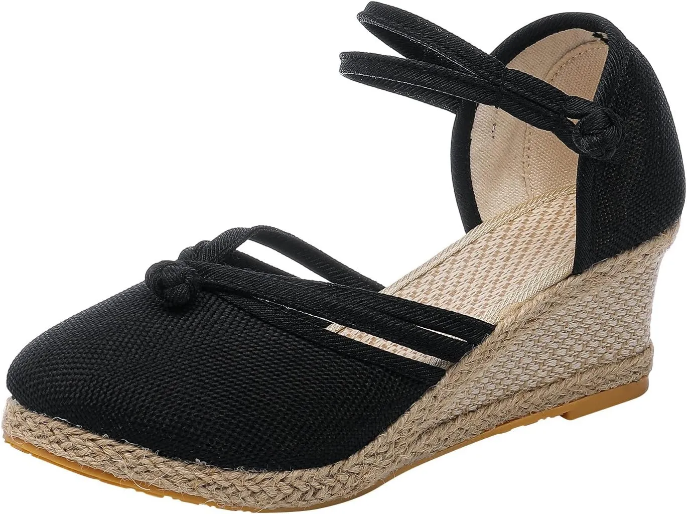 Eduavar Sandals for Women 2023, Sandals Women Dressy Summer Close Toe Sandals Comfy Breathable Wedge Platform Shoes