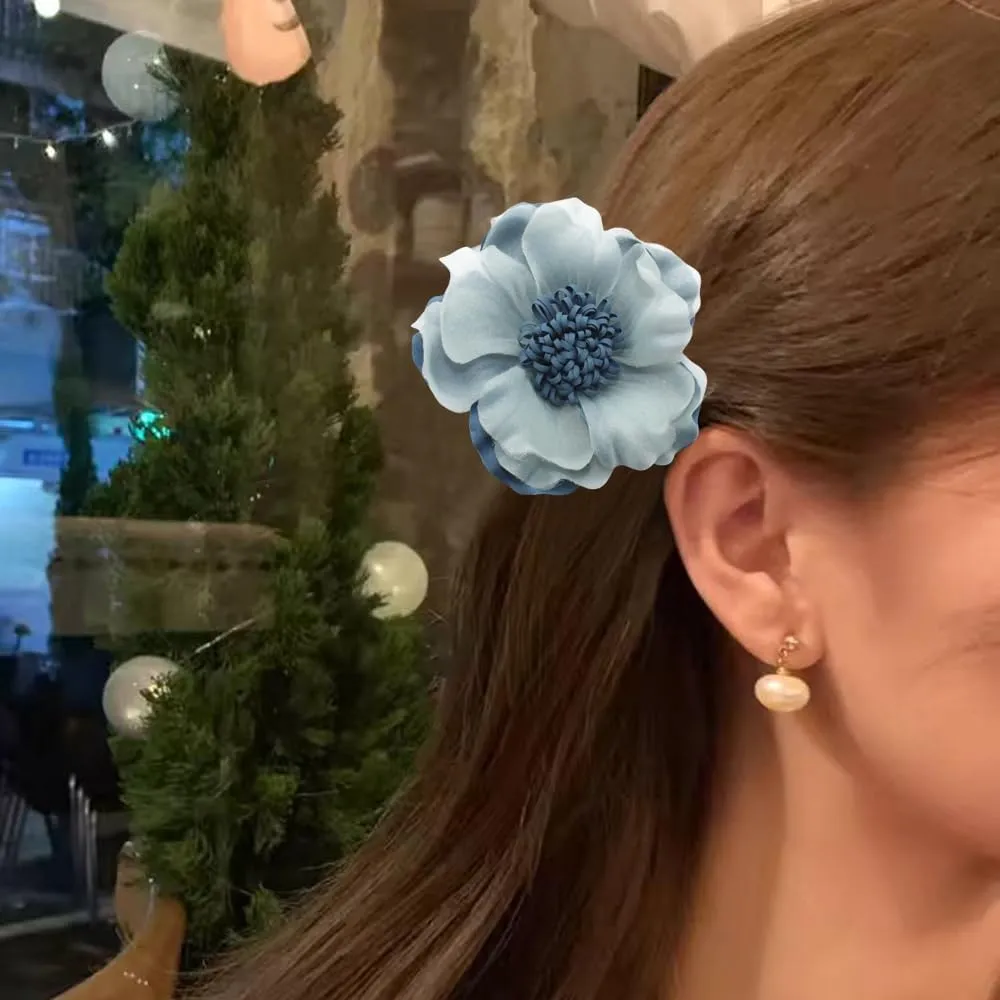 Elegant Large Cloth Flower Brooches Big Camellia Flower Pin for Women Dainty Cloth Fabric Rose Brooches Dress Skirt Scarf Hat Pins Clothing Decoration Accessories