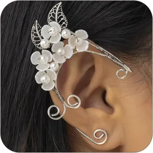 Elf Ear Cuffs for Women Elven Fairy Earrings Cuff Wrap Clip on Filigree Earrings for Halloween Costume Cosplay Wedding Party Jewelry