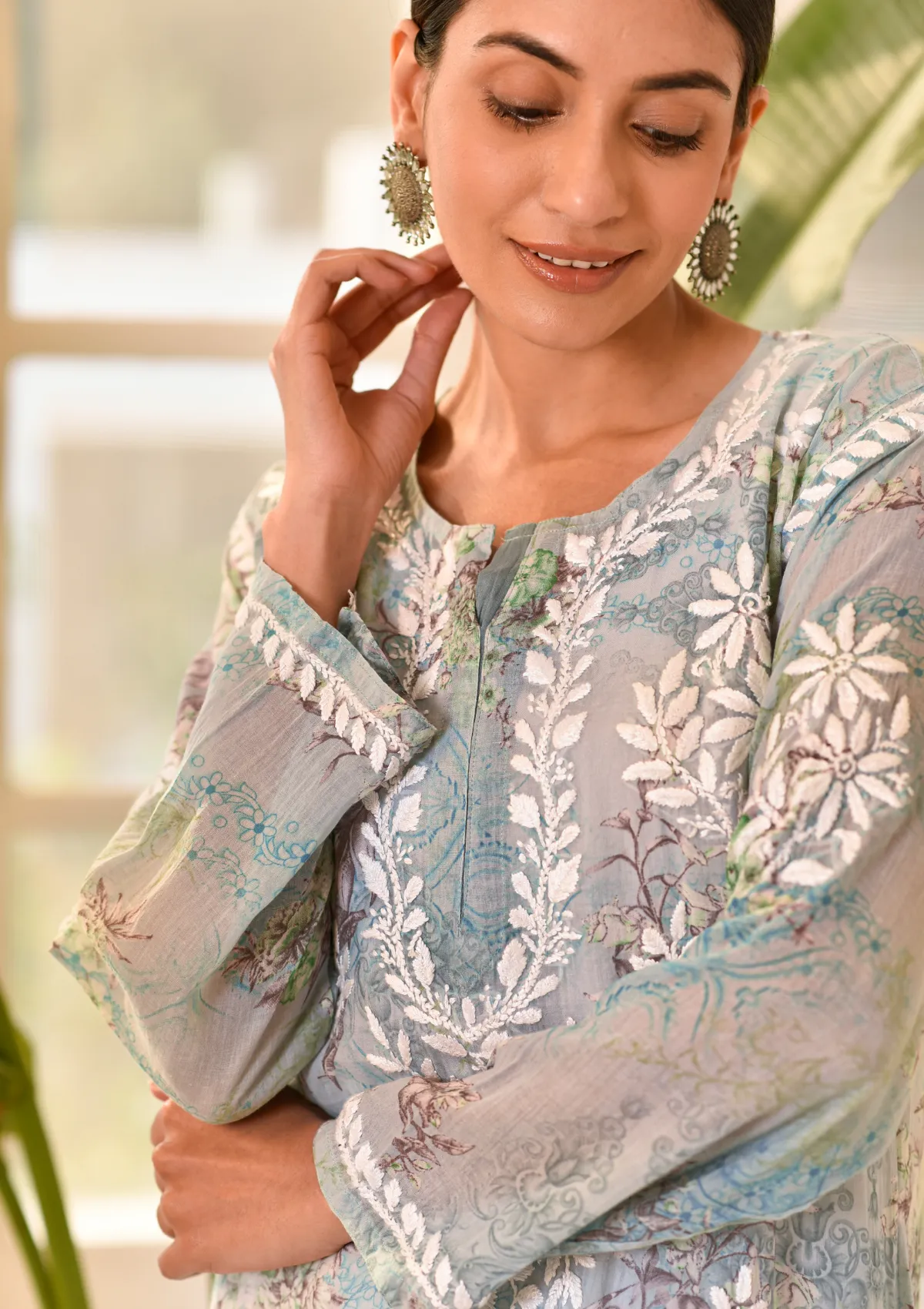 Eliza Mulmul Straight Kurta