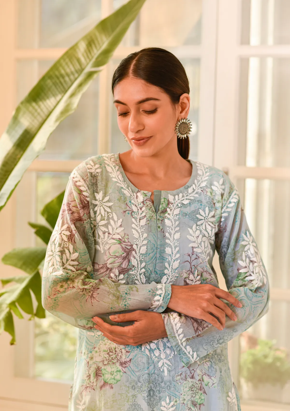 Eliza Mulmul Straight Kurta