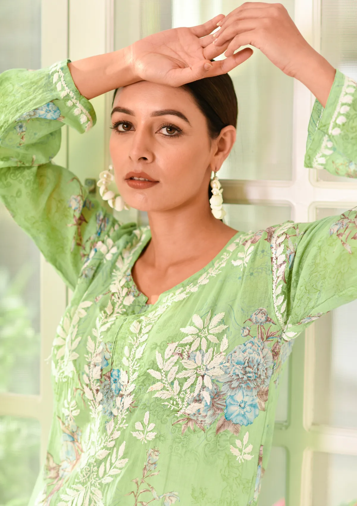 Eliza Mulmul Straight Kurta