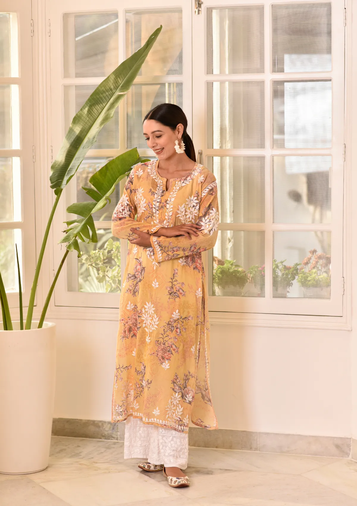 Eliza Mulmul Straight Kurta