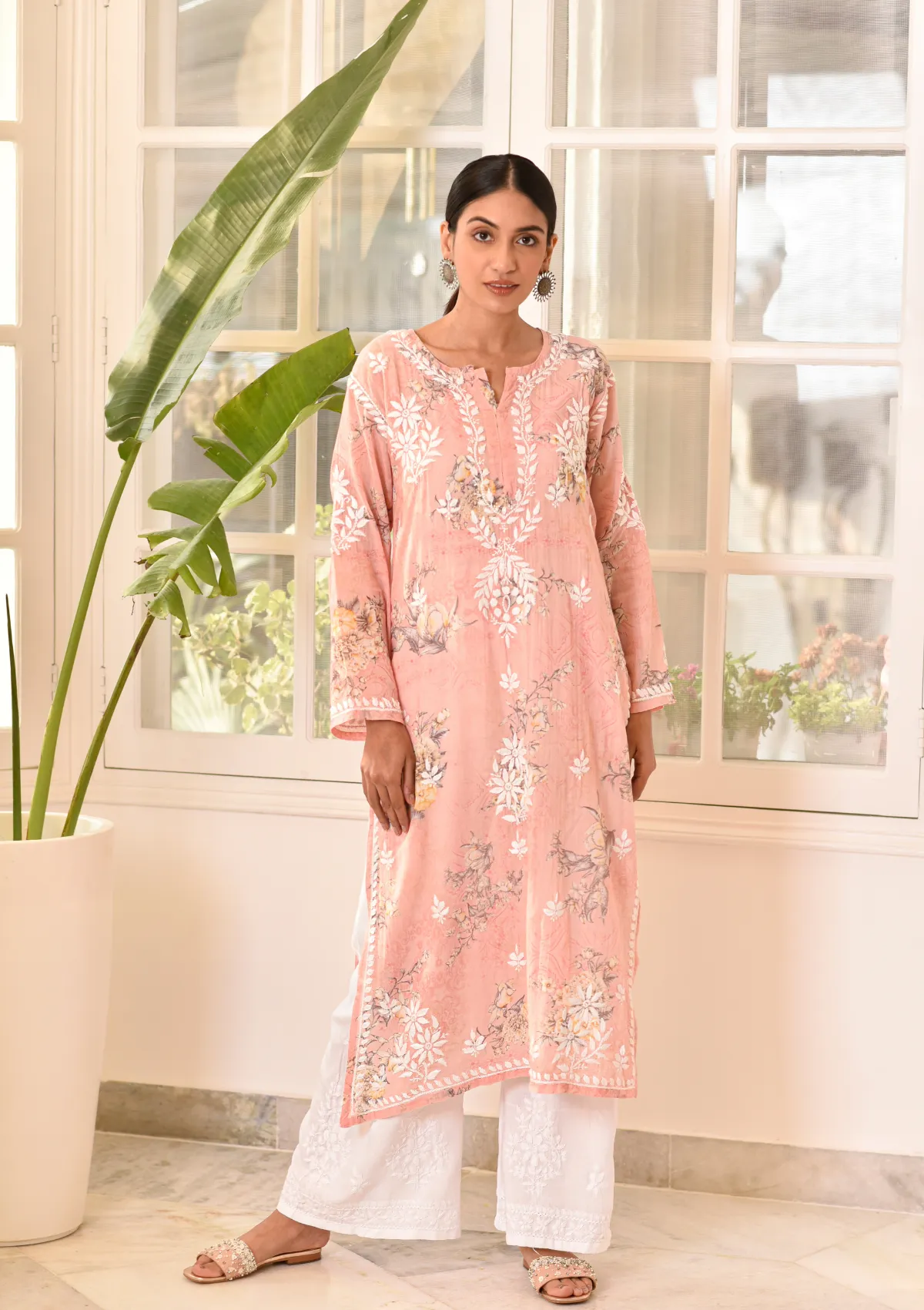 Eliza Mulmul Straight Kurta