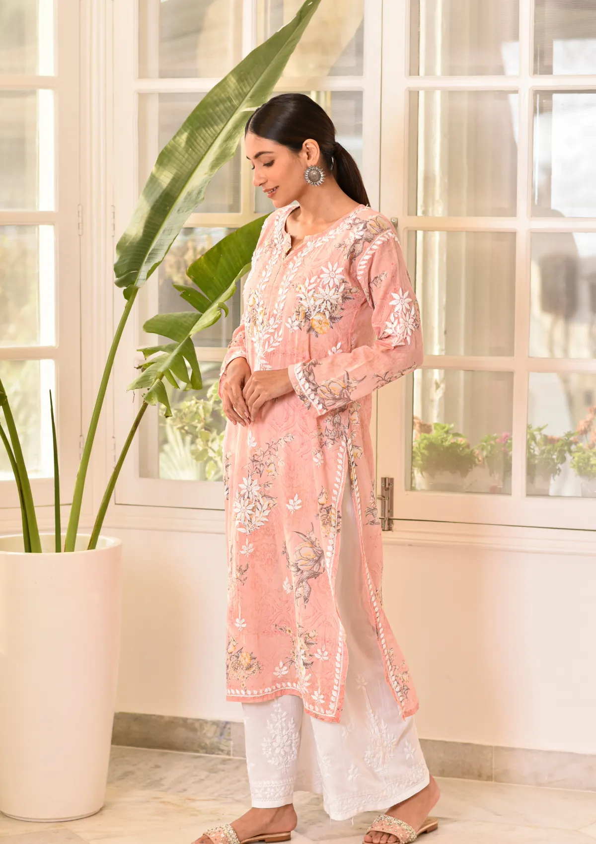 Eliza Mulmul Straight Kurta