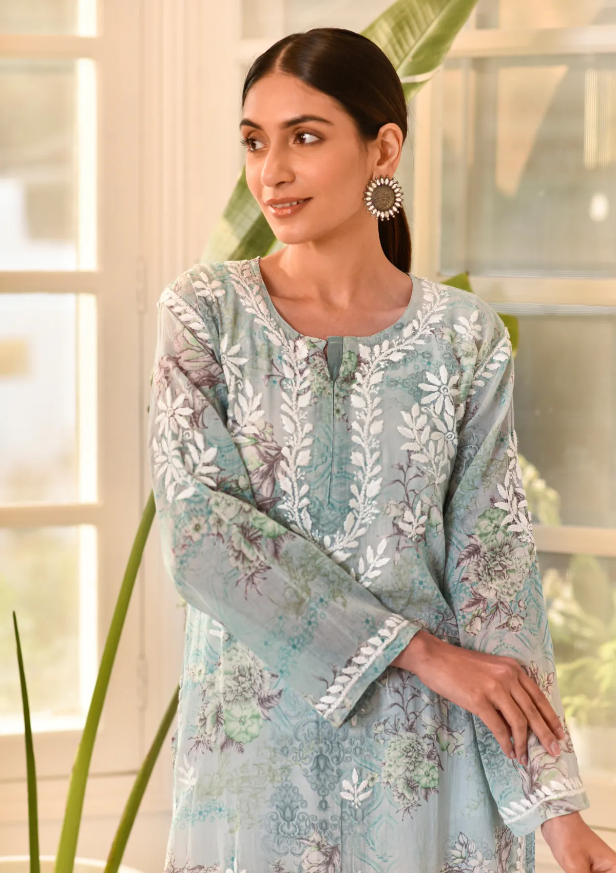 Eliza Mulmul Straight Kurta