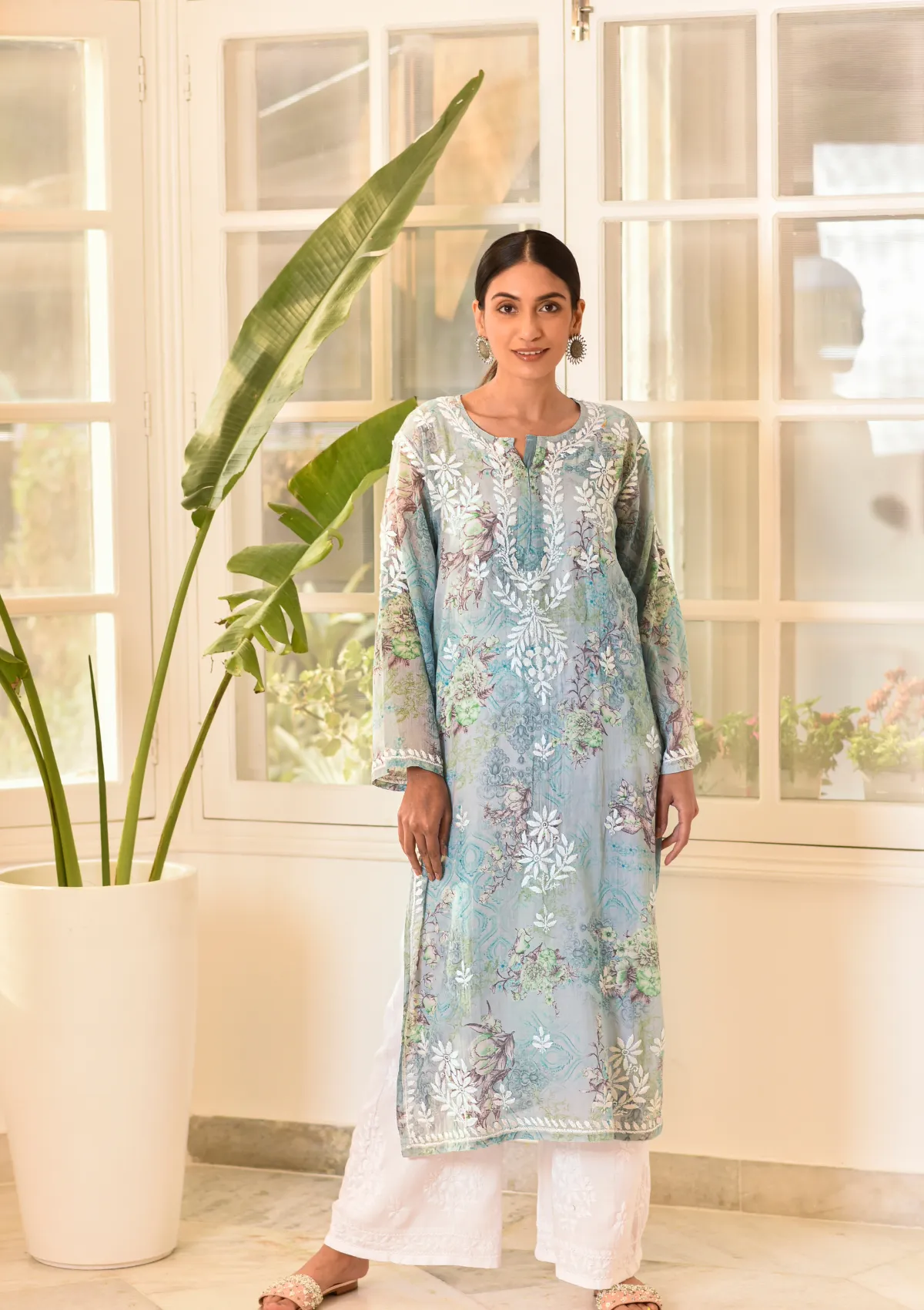 Eliza Mulmul Straight Kurta
