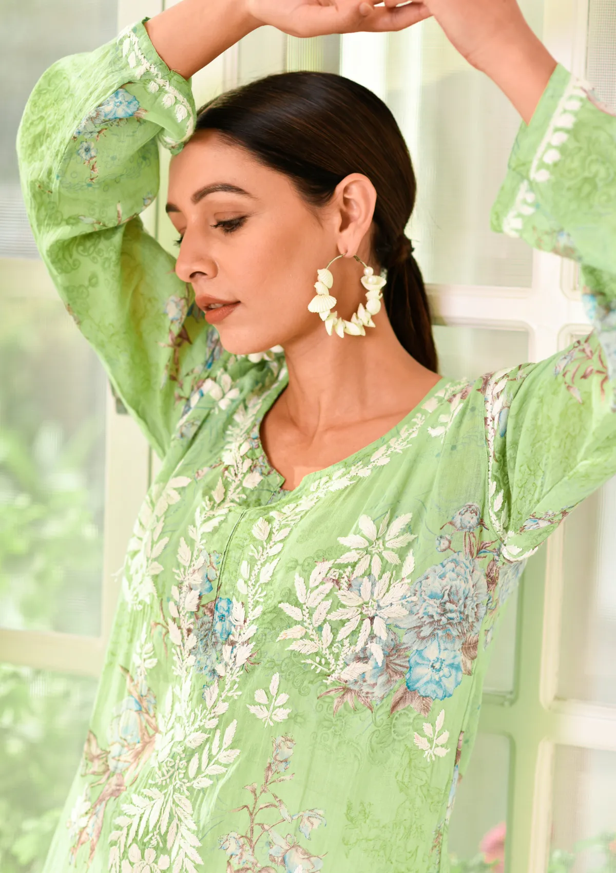 Eliza Mulmul Straight Kurta