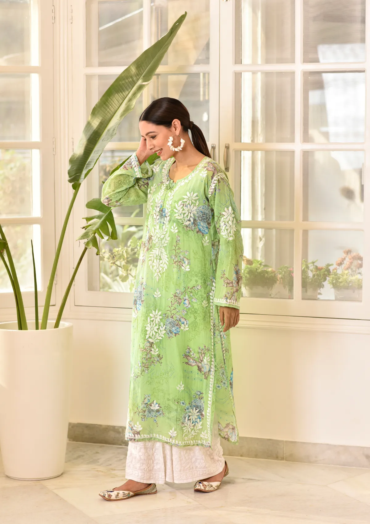 Eliza Mulmul Straight Kurta