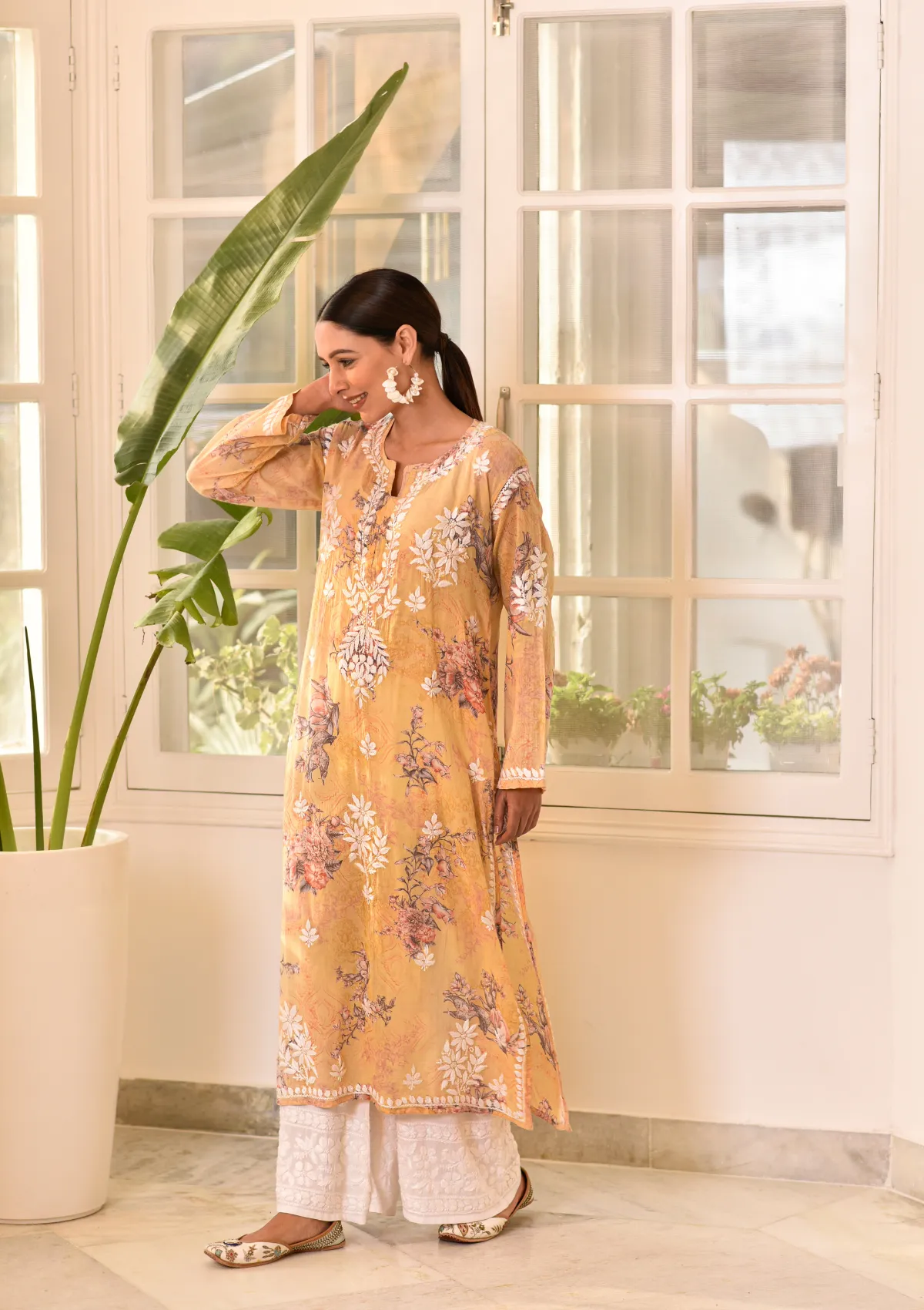 Eliza Mulmul Straight Kurta