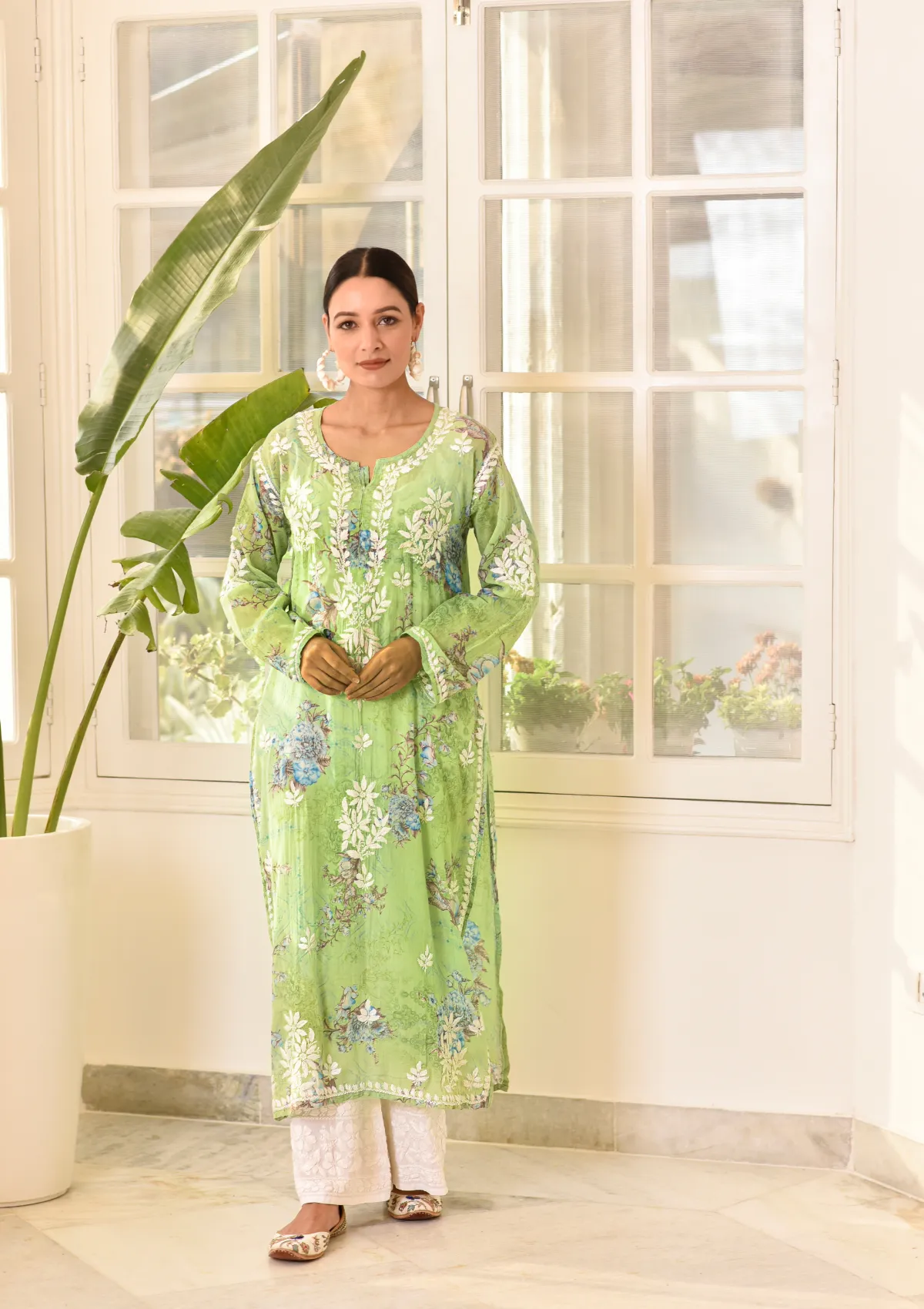 Eliza Mulmul Straight Kurta