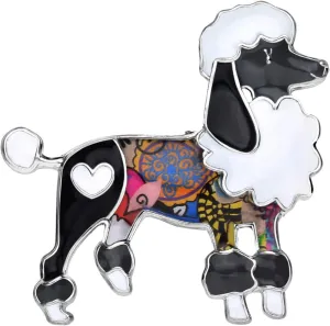 Enamel Zinc Alloy Cute Poodle Dog Brooches Puppy Jewelry for Pets Lovers Women Girls Gifts Scarf Dress Pins Decorations Ornament