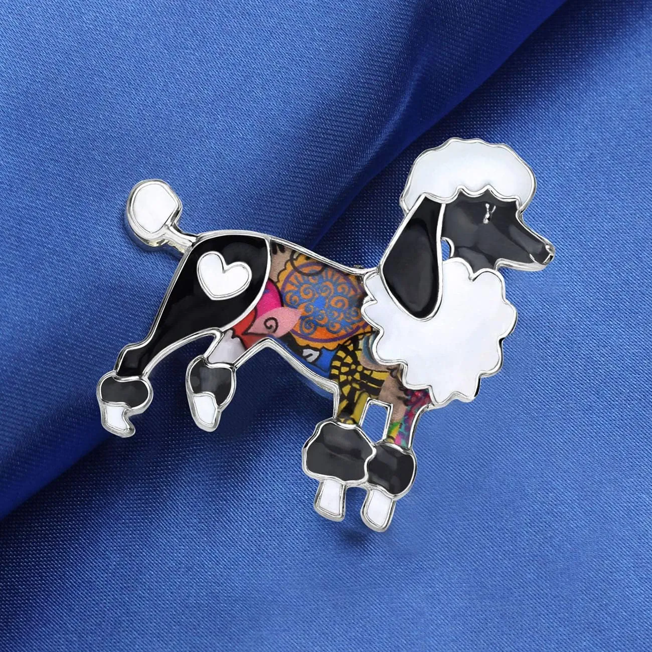 Enamel Zinc Alloy Cute Poodle Dog Brooches Puppy Jewelry for Pets Lovers Women Girls Gifts Scarf Dress Pins Decorations Ornament