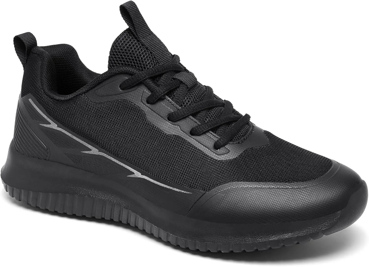 ENLEN&BENNA TRM Non Slip Shoes for Men Food Service Comfortable Slip Resistant Long Time Standing Work Shoes Restaurant Kitchen Chef Black Fashion Mesh Sneakers