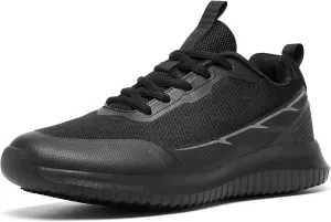 ENLEN&BENNA TRM Non Slip Shoes for Men Food Service Comfortable Slip Resistant Long Time Standing Work Shoes Restaurant Kitchen Chef Black Fashion Mesh Sneakers