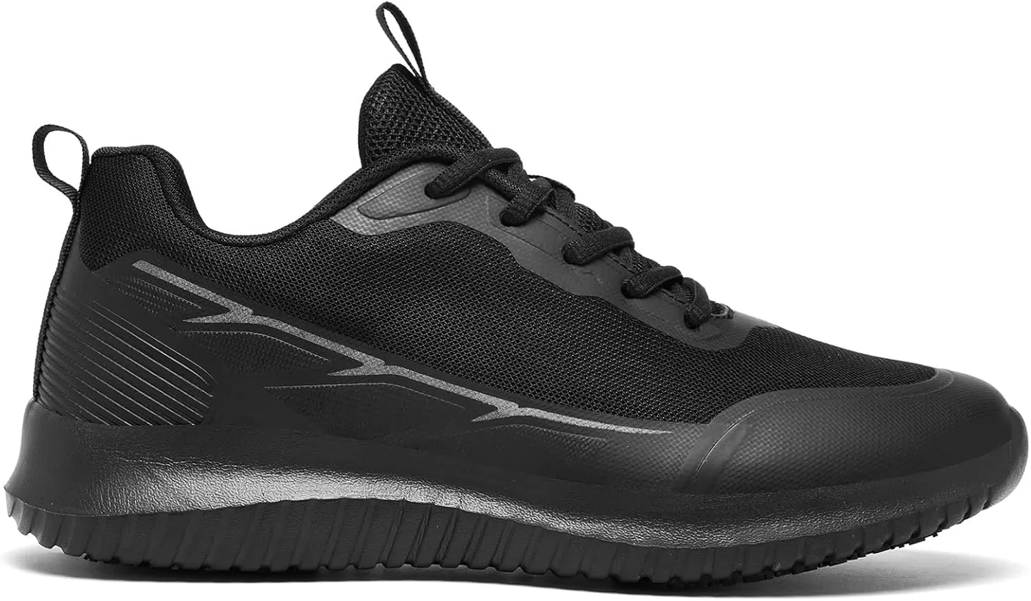 ENLEN&BENNA TRM Non Slip Shoes for Men Food Service Comfortable Slip Resistant Long Time Standing Work Shoes Restaurant Kitchen Chef Black Fashion Mesh Sneakers