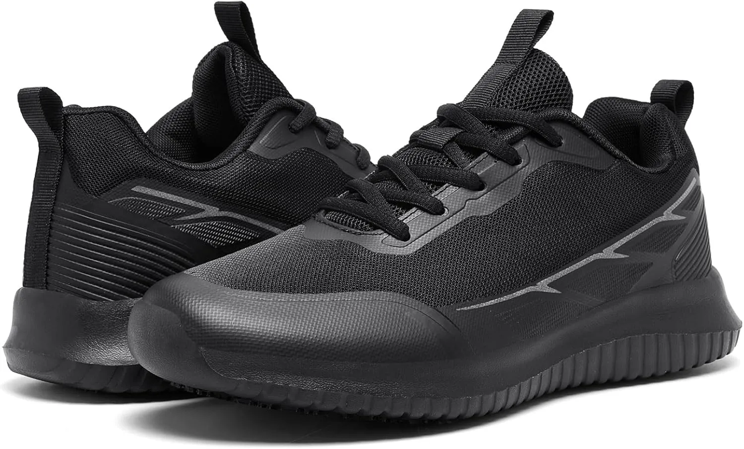 ENLEN&BENNA TRM Non Slip Shoes for Men Food Service Comfortable Slip Resistant Long Time Standing Work Shoes Restaurant Kitchen Chef Black Fashion Mesh Sneakers