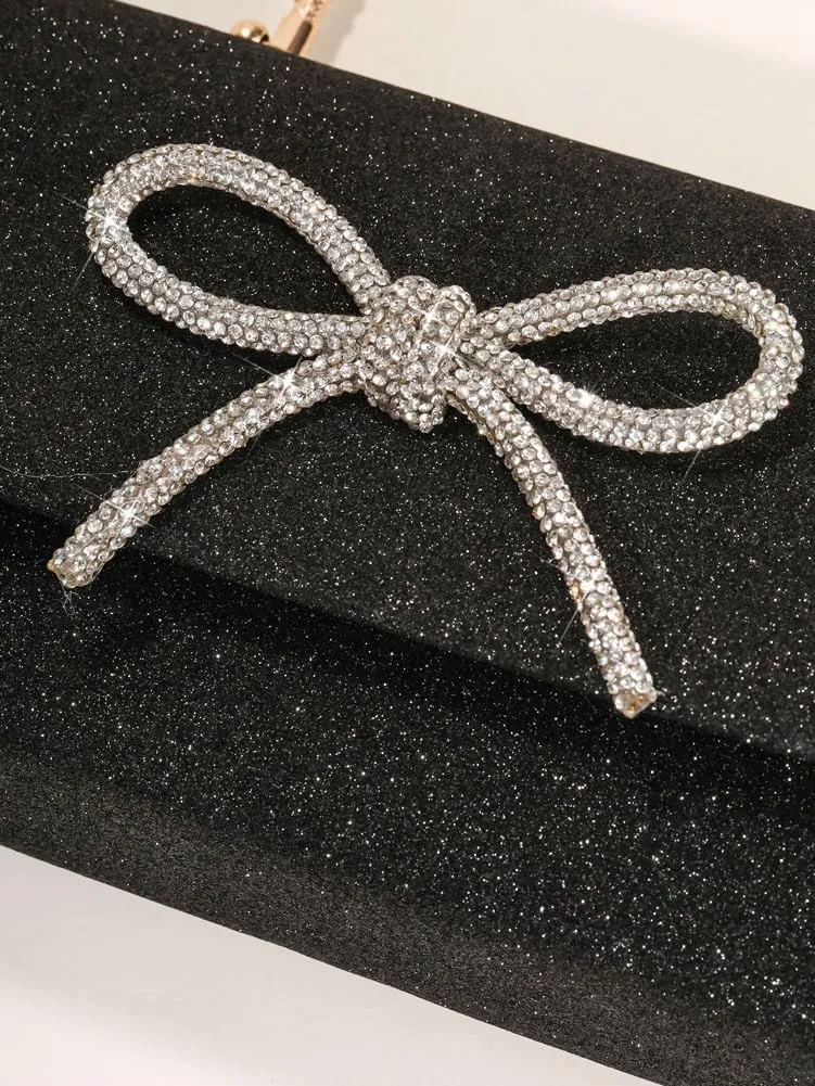 Evening Clutch Purses Women Sparkly Bow Evening Handbags Crossbody Clutch Purse Shoulder Bag Wedding Party Prom