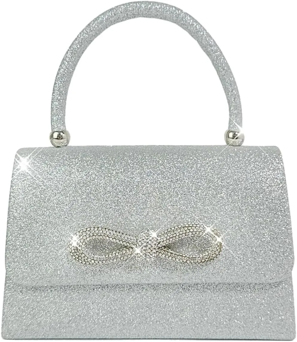 Evening Clutch Purses Women Sparkly Bow Evening Handbags Crossbody Clutch Purse Shoulder Bag Wedding Prom Party