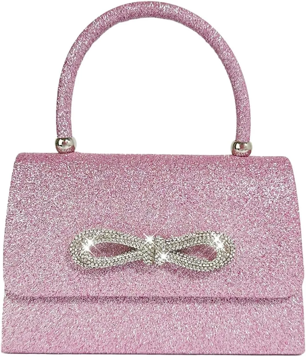 Evening Clutch Purses Women Sparkly Bow Evening Handbags Crossbody Clutch Purse Shoulder Bag Wedding Prom Party