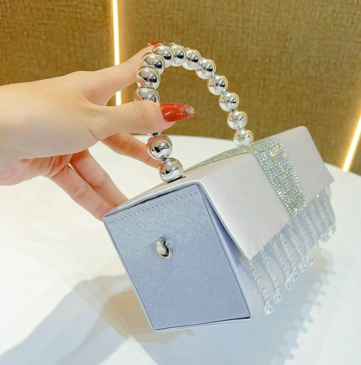 Evening Clutch Purses Women Sparkly Box Evening Handbags Crossbody Clutch Purse Trendy Shoulder Bag Wedding Prom Party