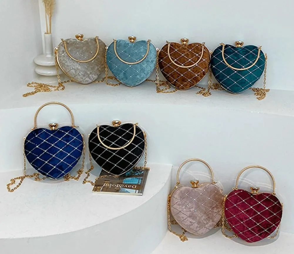 Evening Clutch Purses Women Sparkly Love Evening Handbags Crossbody Clutch Purse Trendy Shoulder Bag Wedding Prom Party