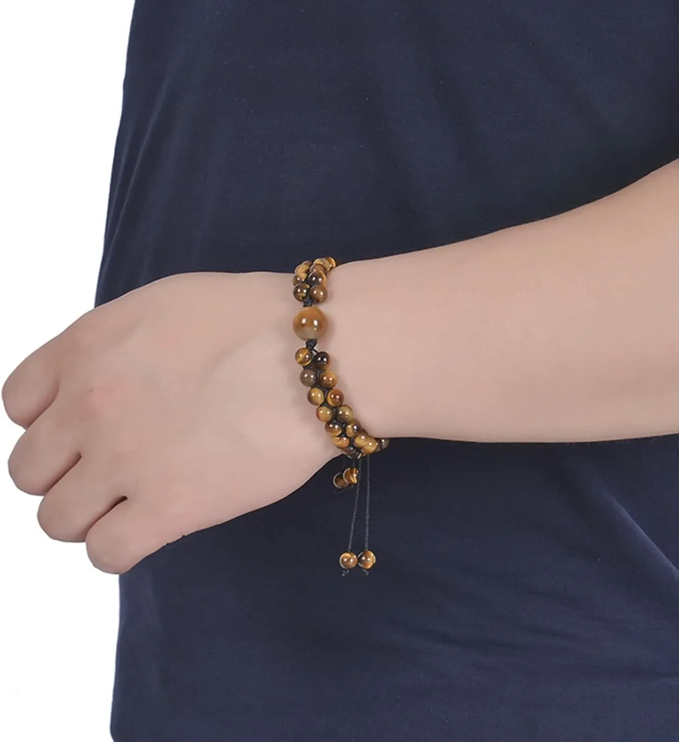 Family Bracelet, Beads Bracelets for Women Two Layer Braided Vintage Healing Jewelry for Mens Gifts