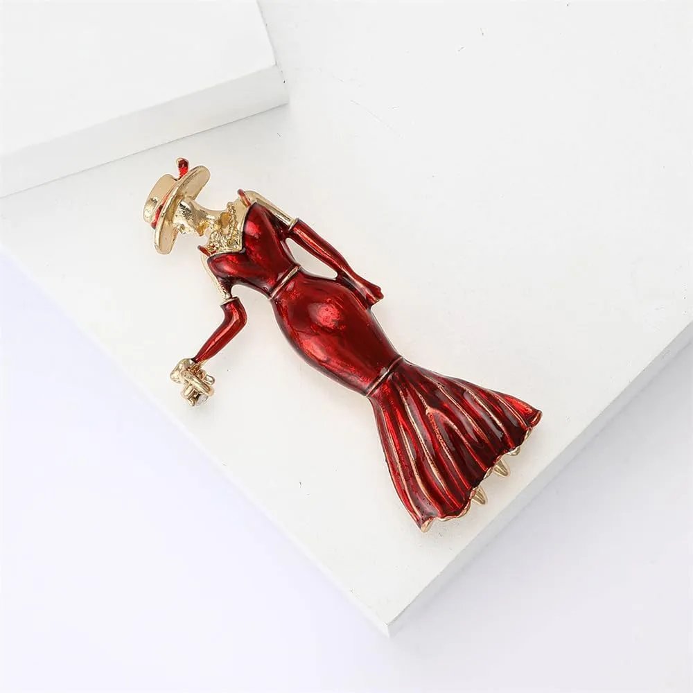 Fashion Lady Brooch Pin for Women Girls Colorful Enamel Crystal Lapel Pins Charm Dress Accessories Coats Scarves Bags Ceremony Clothes Elegant Handmade Holiday Party Jewelry