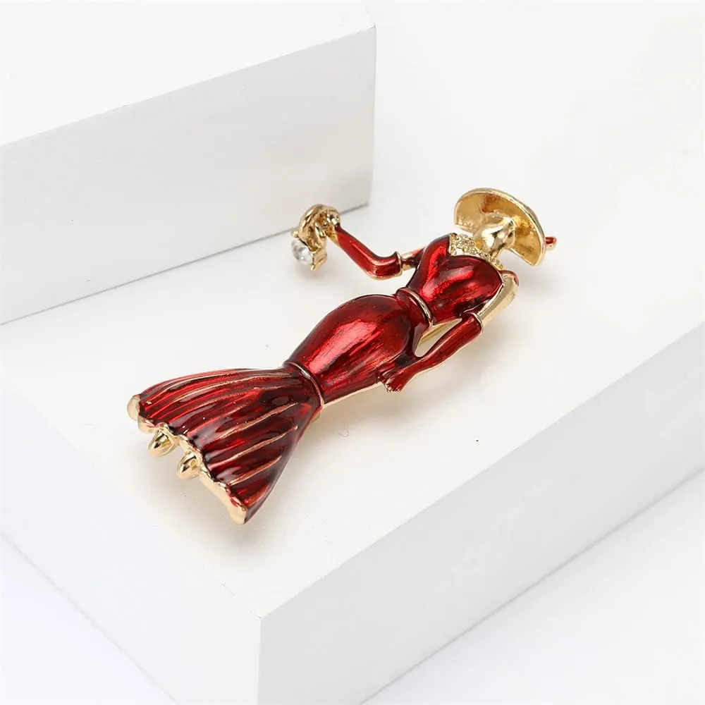 Fashion Lady Brooch Pin for Women Girls Colorful Enamel Crystal Lapel Pins Charm Dress Accessories Coats Scarves Bags Ceremony Clothes Elegant Handmade Holiday Party Jewelry