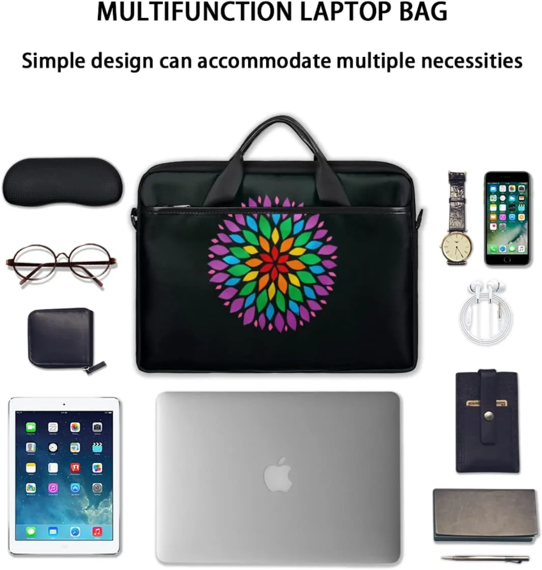 Floral Flower Sunflower Laptop Shoulder Messenger Bag Waterproof Laptop Briefcase with Handle and Padded Strap Case Sleeve