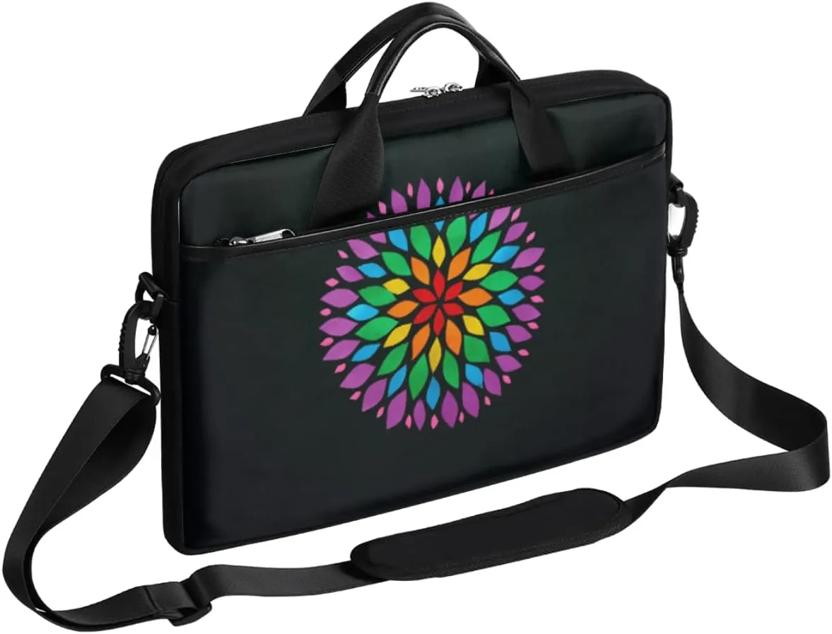 Floral Flower Sunflower Laptop Shoulder Messenger Bag Waterproof Laptop Briefcase with Handle and Padded Strap Case Sleeve