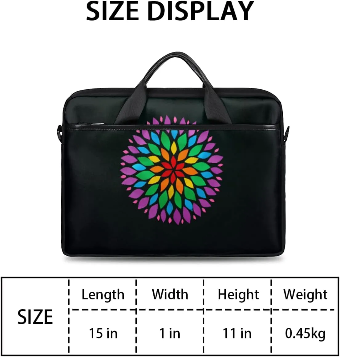 Floral Flower Sunflower Laptop Shoulder Messenger Bag Waterproof Laptop Briefcase with Handle and Padded Strap Case Sleeve