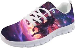 Forchrinse Cute Pug Love Print Sport Gym Running Shoes Unisex Walking Shoes Lightweight Lace Up Athletic Sneakers
