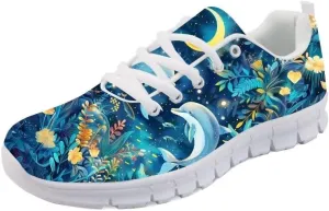 Forchrinse Purple Bling Bling Galaxy Space Print Unisex Sneakers,Women Running Shoes Men Lightweight Athletic Sports Shoes Breathable