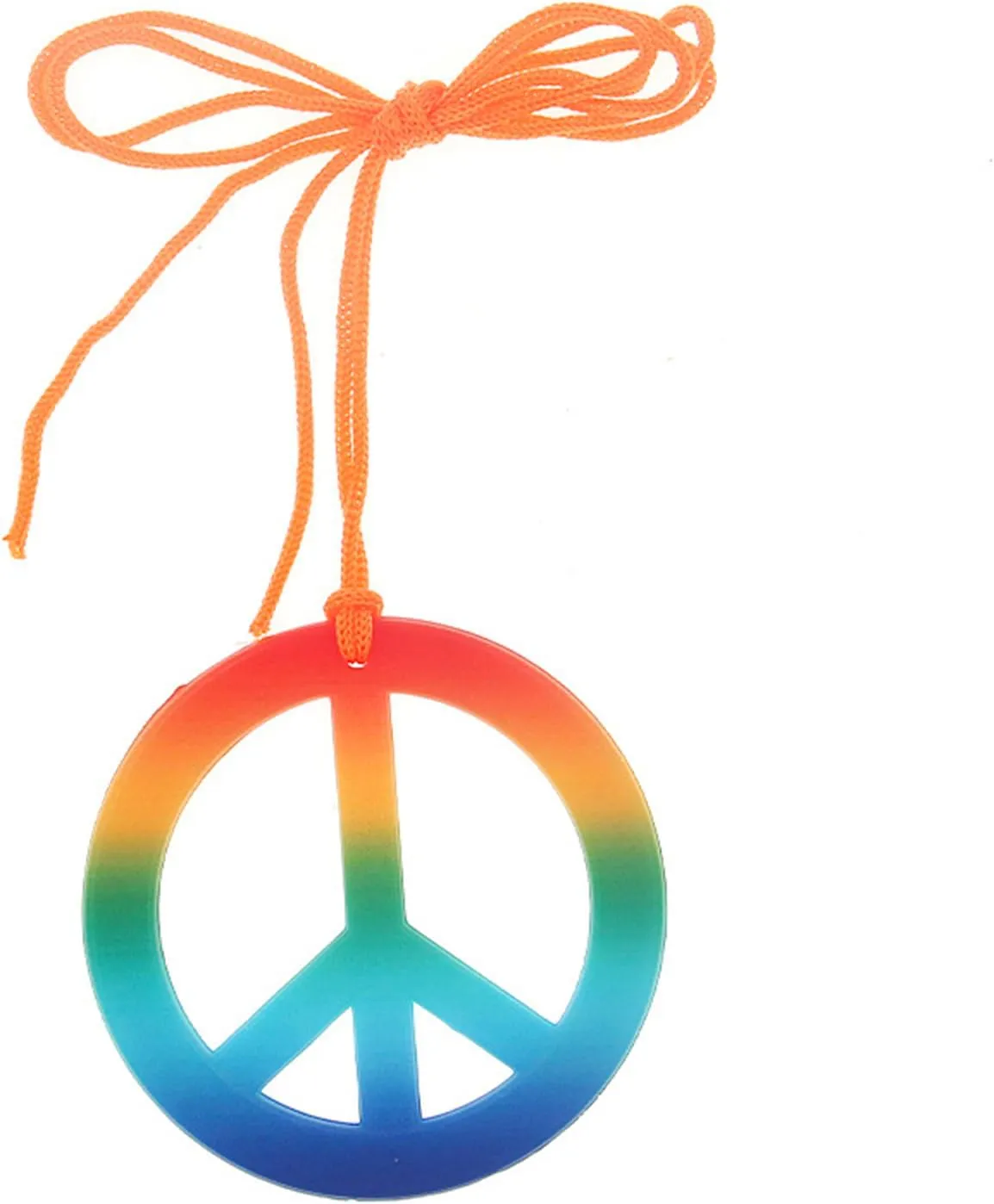 FORUBUS Peace Sign Pendant Necklace Retro Hippie Style Peace and Love Symbol Distressed Charm Rope Necklace for Women Men Jewelry