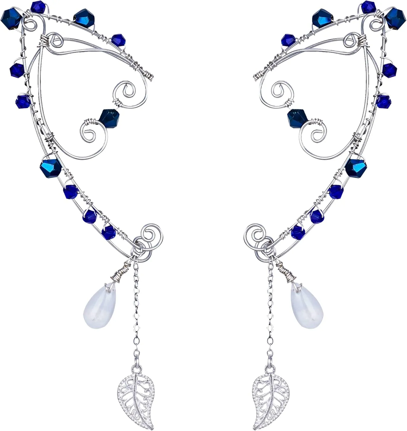 FRESHME Elf Fairy Ear Cuffs - Handmade Plum Blossom Fairy Earrings Cuffs