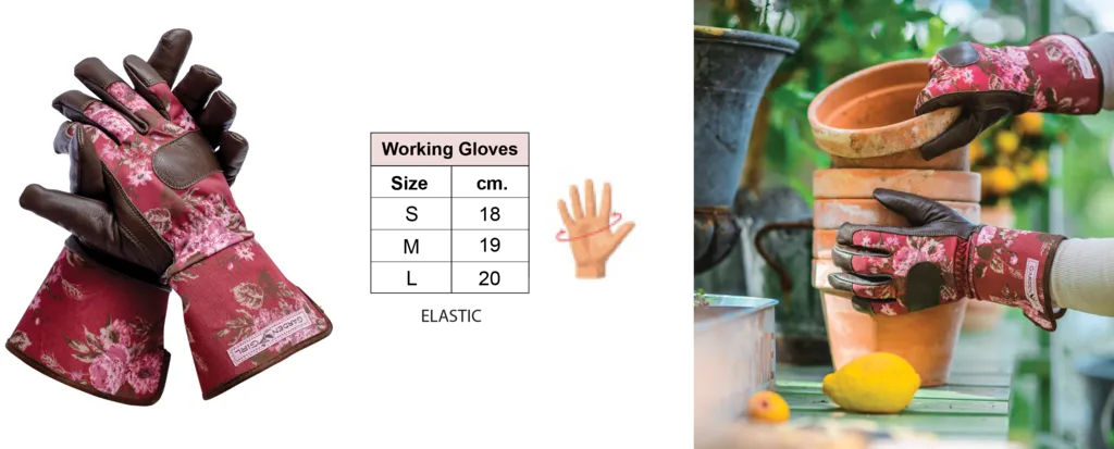 Garden Girl Winter Working Gloves Classic Cherry