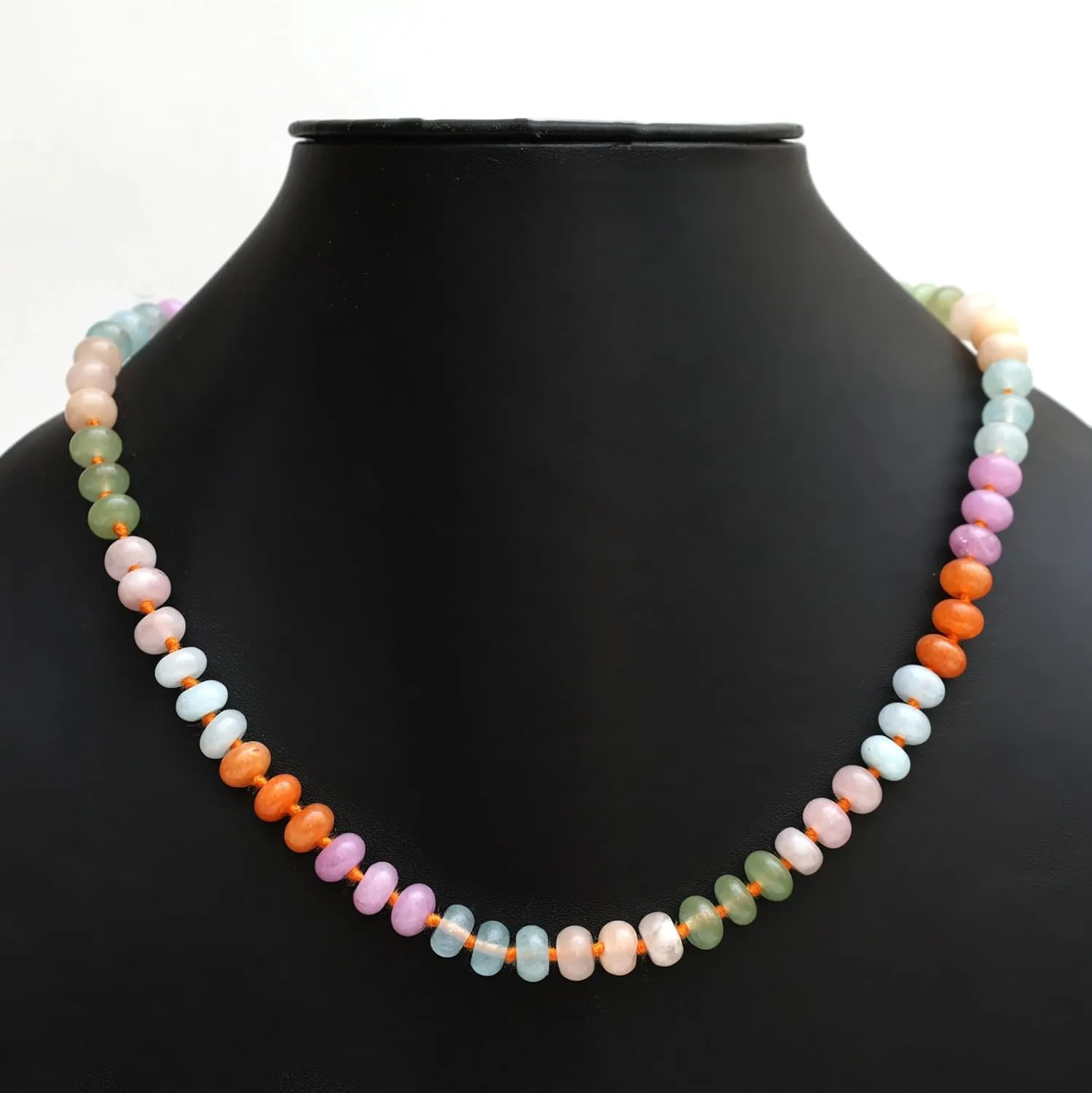 Gempires Pastel Multi-Color Quartz Beaded Necklace for Women Handmade Layered Jewelry Elegant Bohemian Statement Piece with Adjustable Gold Chain Unique Healing Crystal Gift